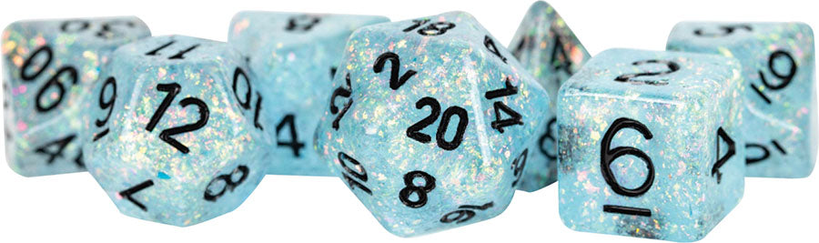 16mm Resin Flash Dice Poly Set: Blue