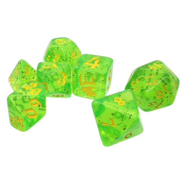 Munchkin: Polyhedral Dice Set - Green/Yellow