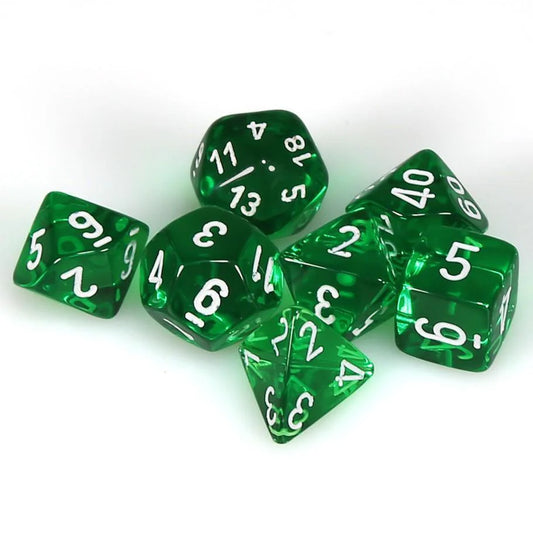 Translucent: Poly Green/White 7-Die Set