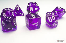 Translucent: Poly Purple/White 7-Die Set